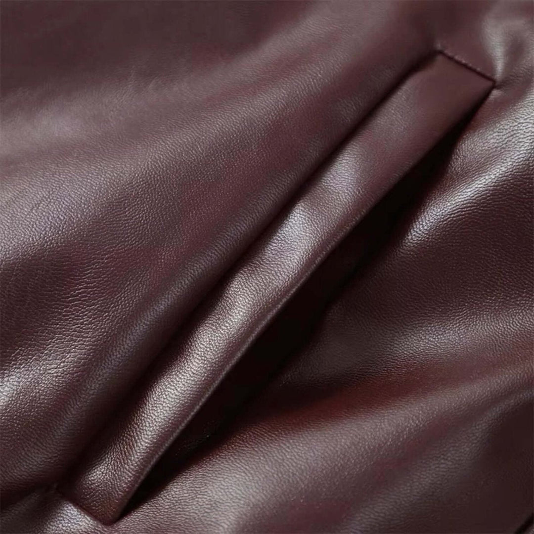 Theo | Men's Vintage Faux Leather Bomber Jacket Zip-Up