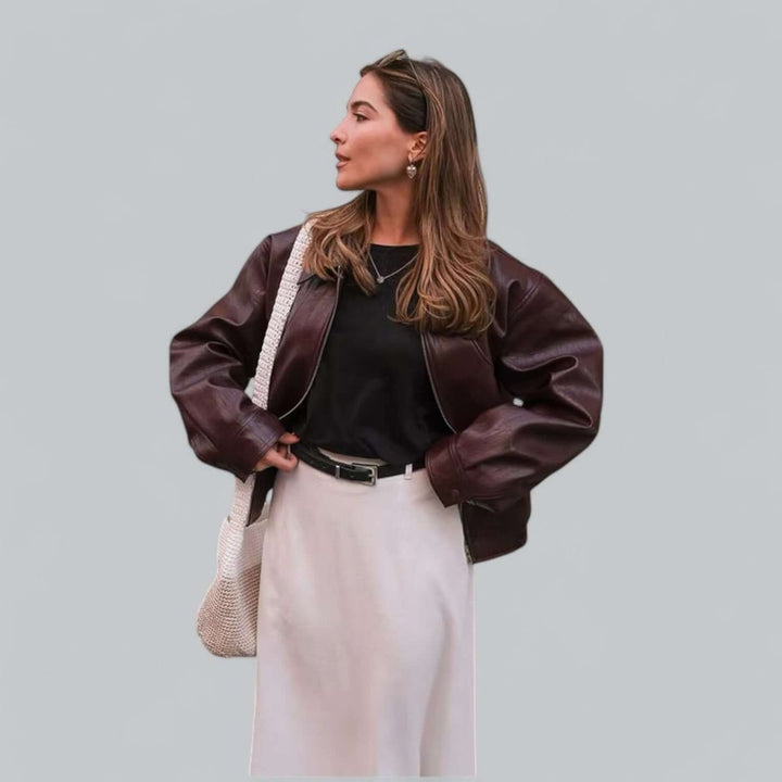 Theo | Men's Vintage Faux Leather Bomber Jacket Zip-Up