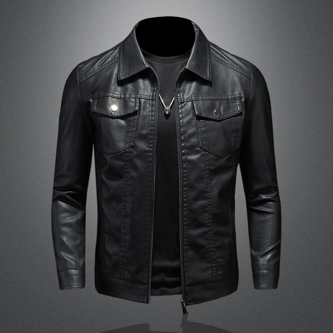 Oscar | Mens Vintage Fleece-Lined Faux Leather Bomber Jacket