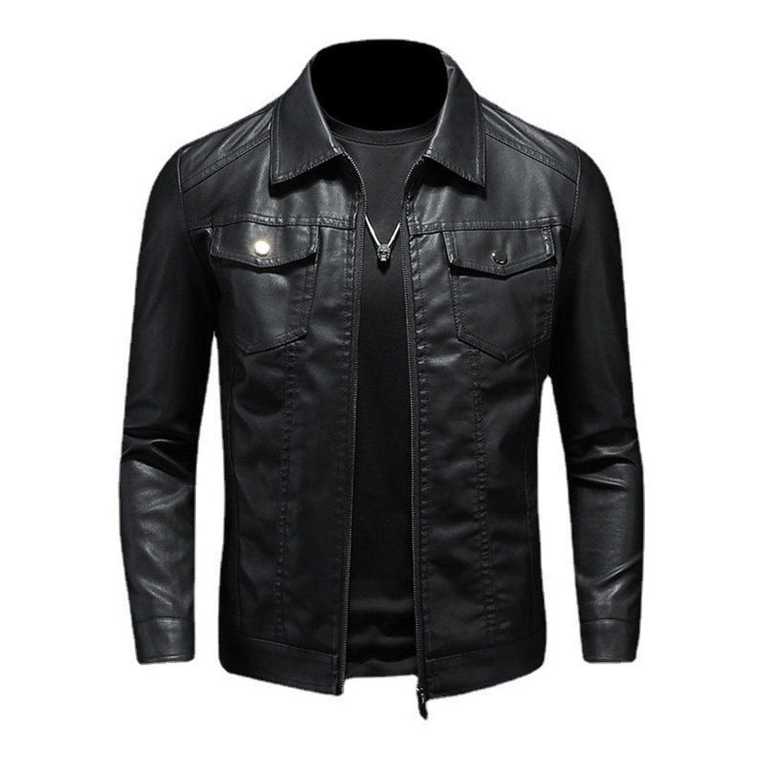 Oscar | Mens Vintage Fleece-Lined Faux Leather Bomber Jacket