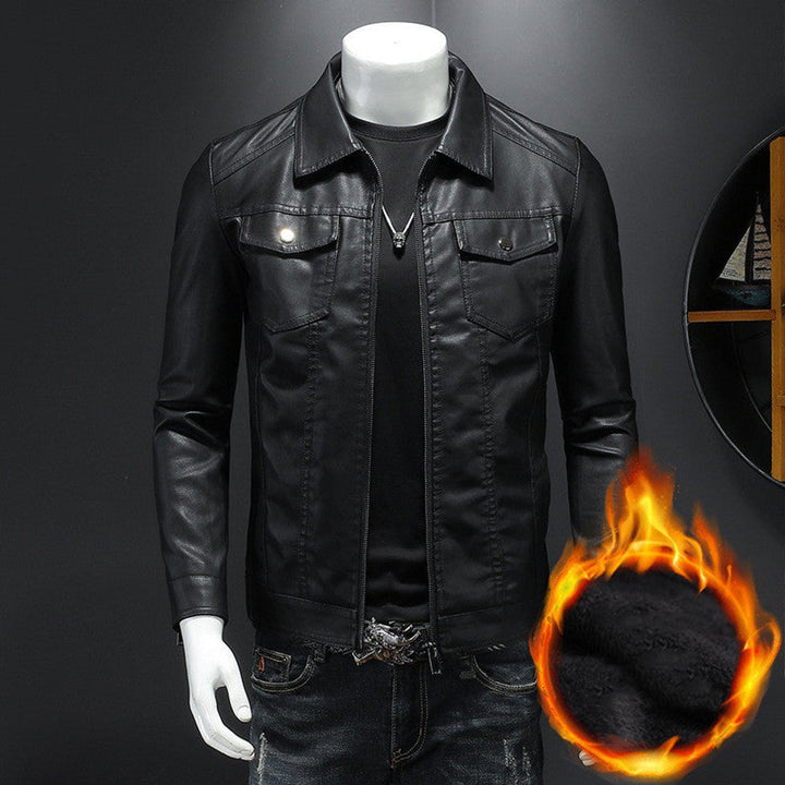 Oscar | Mens Vintage Fleece-Lined Faux Leather Bomber Jacket