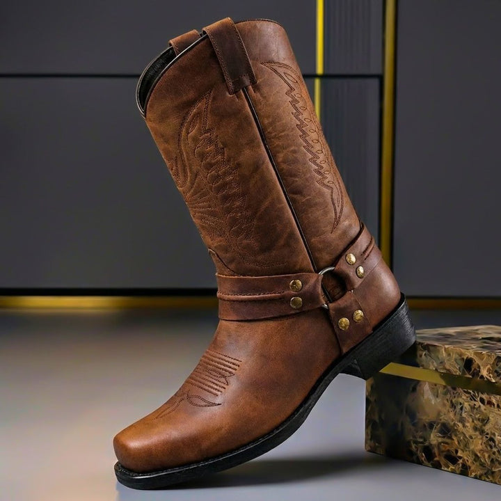Arthur | Men's Vintage Genuine Leather Knee-High Western Cowboy Boots