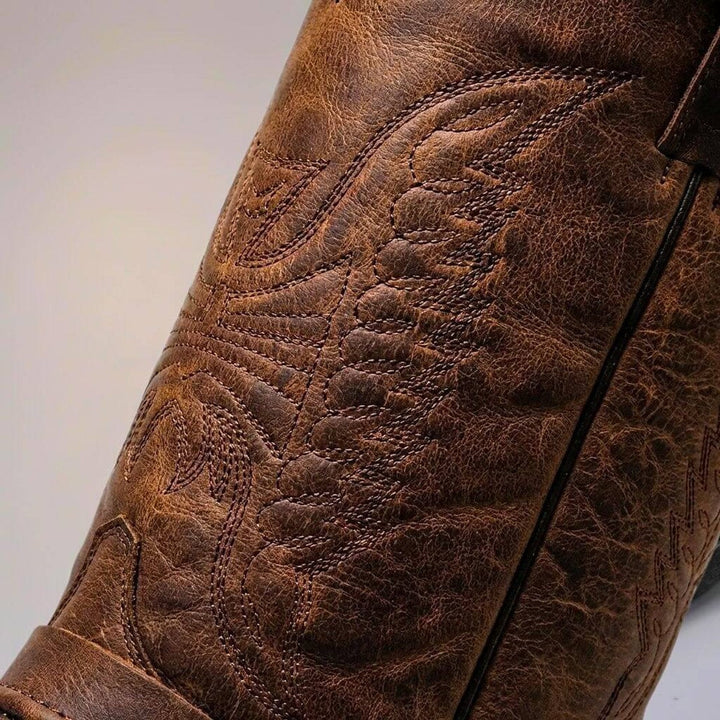 Arthur | Men's Vintage Genuine Leather Knee-High Western Cowboy Boots