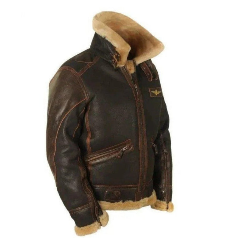Thomas | Men's Vintage Shearling Bomber Jacket Thick Winter Coat