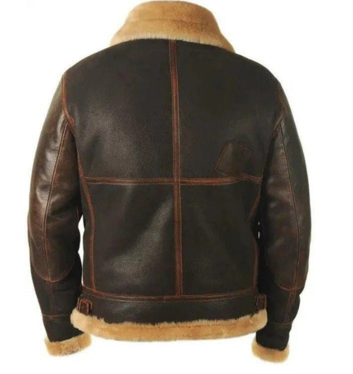 Thomas | Men's Vintage Shearling Bomber Jacket Thick Winter Coat