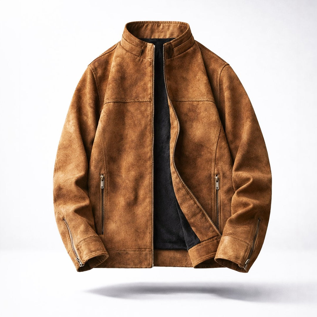 Oscar | Men's Vintage Suede-Effect Fleece-Lined Bomber Jacket