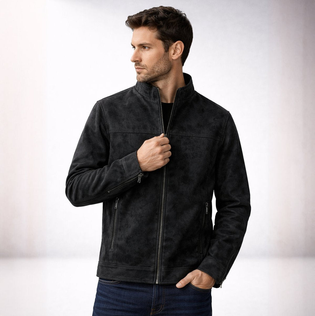 Oscar | Men's Vintage Suede-Effect Fleece-Lined Bomber Jacket