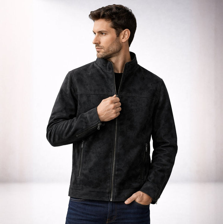 Oscar | Men's Vintage Suede-Effect Fleece-Lined Bomber Jacket