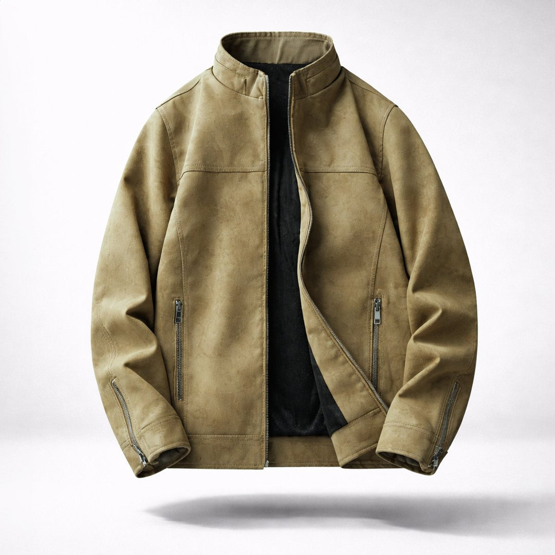 Oscar | Men's Vintage Suede-Effect Fleece-Lined Bomber Jacket