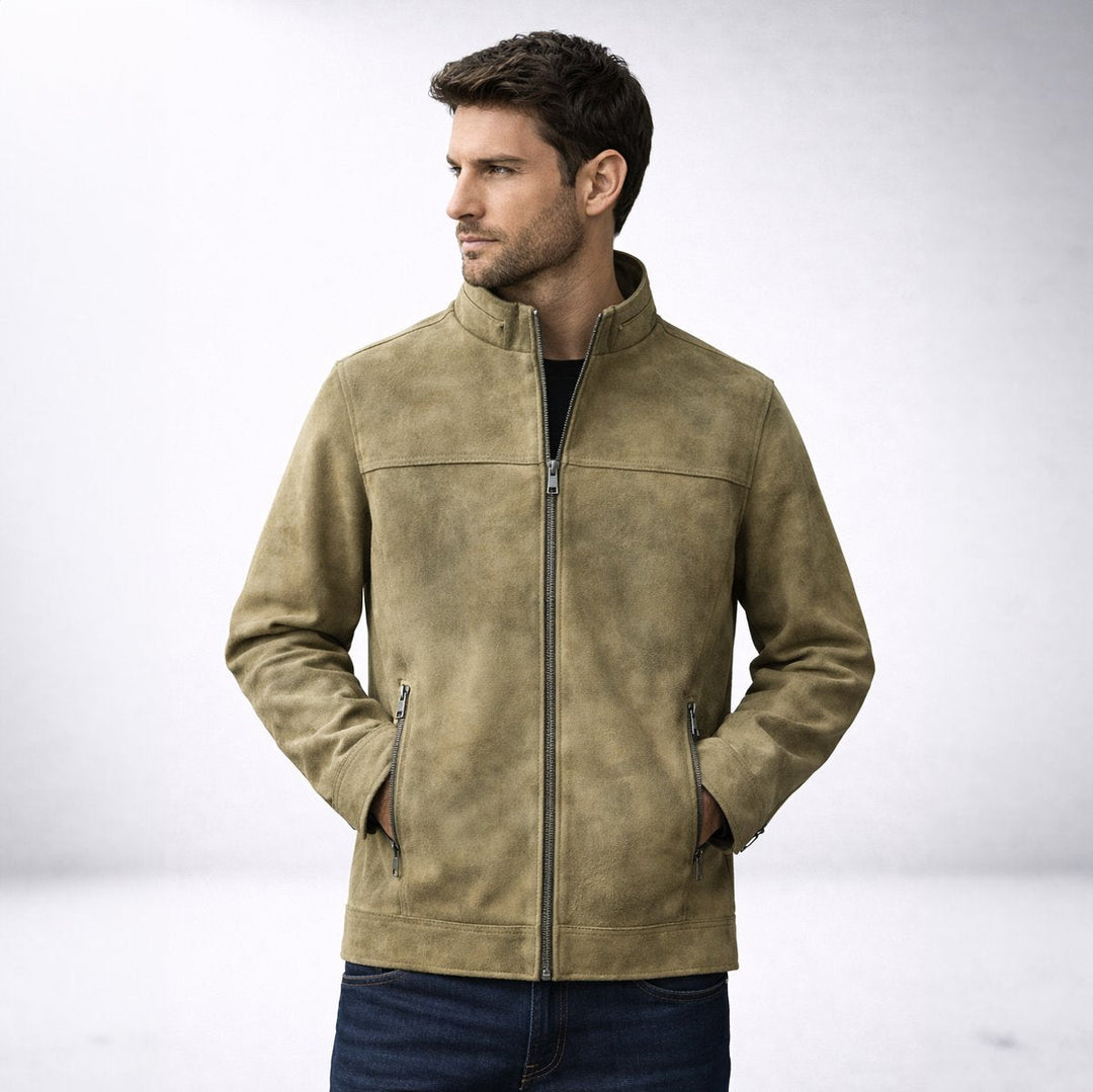 Oscar | Men's Vintage Suede-Effect Fleece-Lined Bomber Jacket
