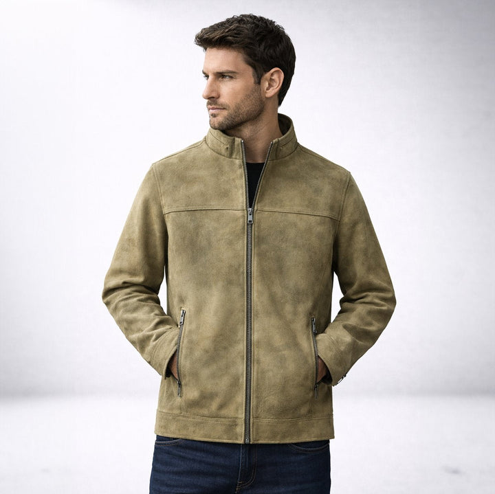 Oscar | Men's Vintage Suede-Effect Fleece-Lined Bomber Jacket
