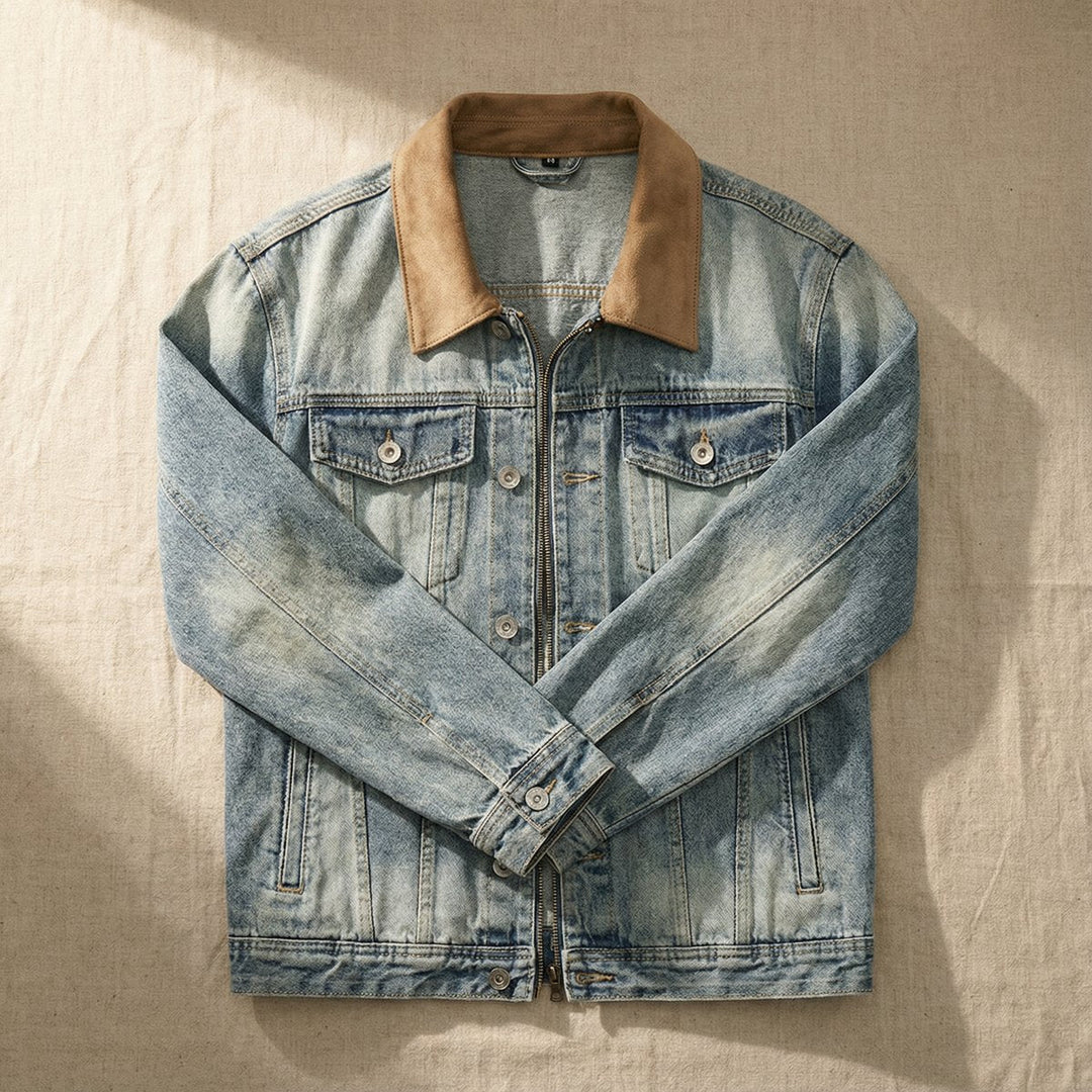 Jack | Men's Vintage-Wash Denim Trucker Jacket Mens Coats Outerwear