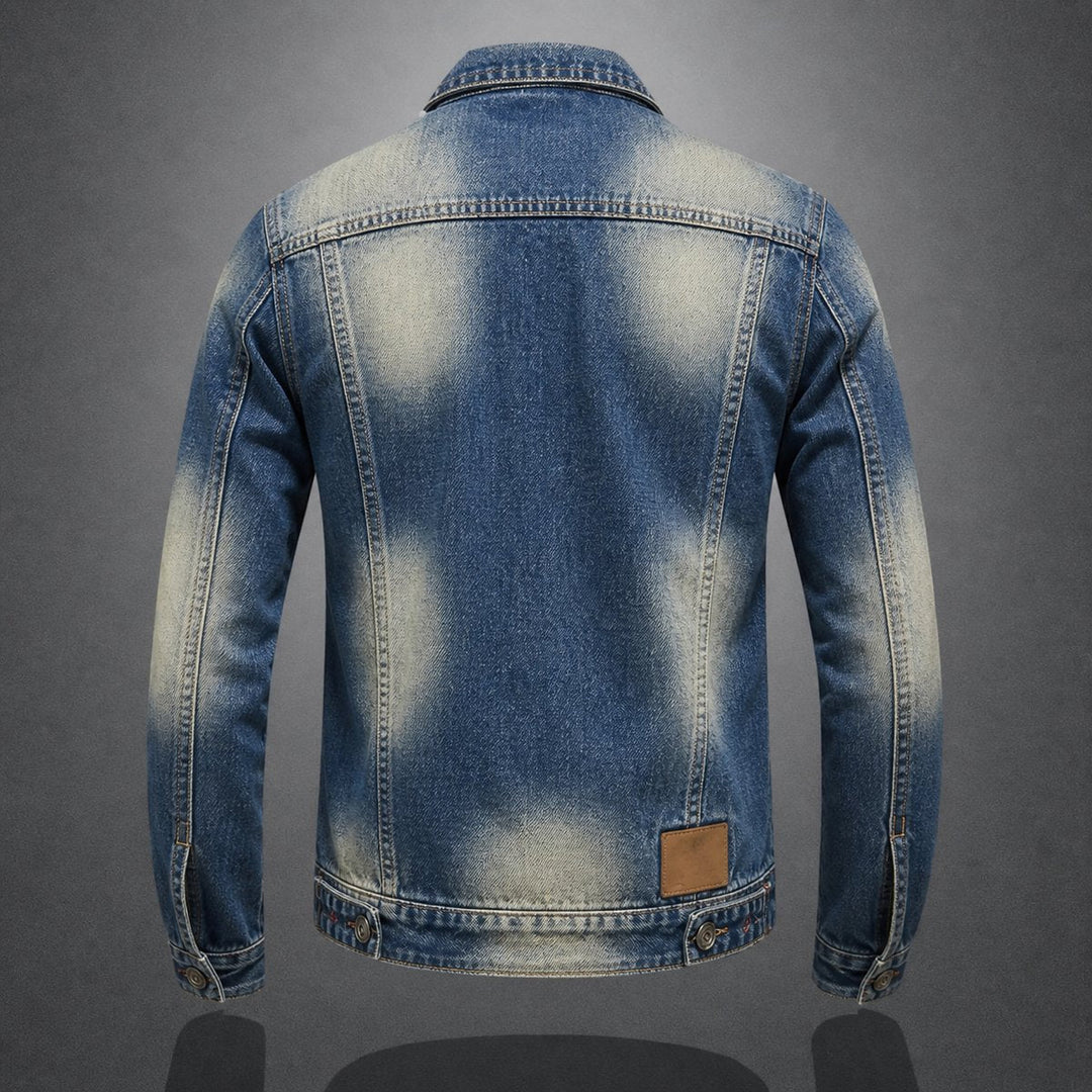 Charlie | Mens Vintage Washed Zip-Up Denim Jacket