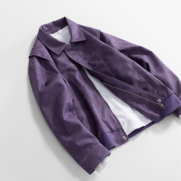 Arthur | Men's Vintage Zip-Up Faux Leather Bomber Jacket
