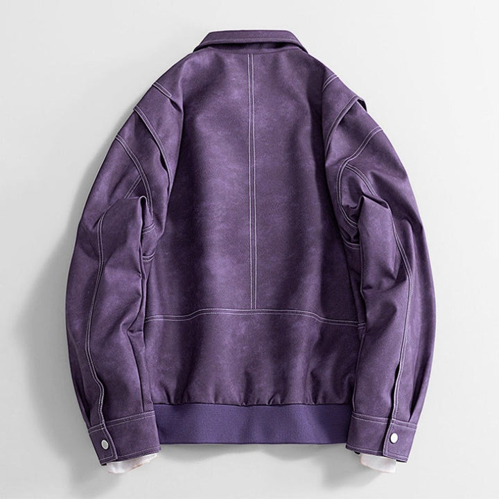 Arthur | Men's Vintage Zip-Up Faux Leather Bomber Jacket