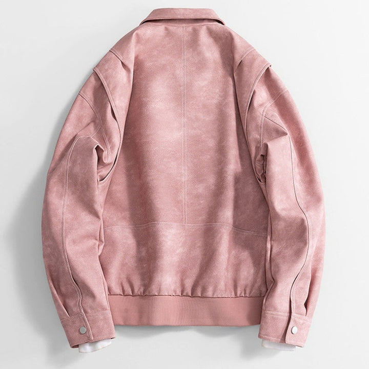 Arthur | Men's Vintage Zip-Up Faux Leather Bomber Jacket