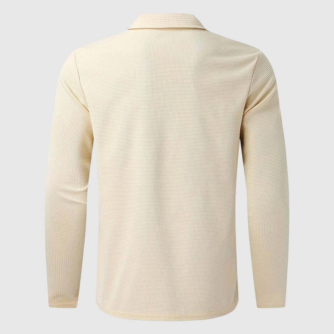 Archie | Men's Waffle Knit Full-Zip Bomber Jacket Collared