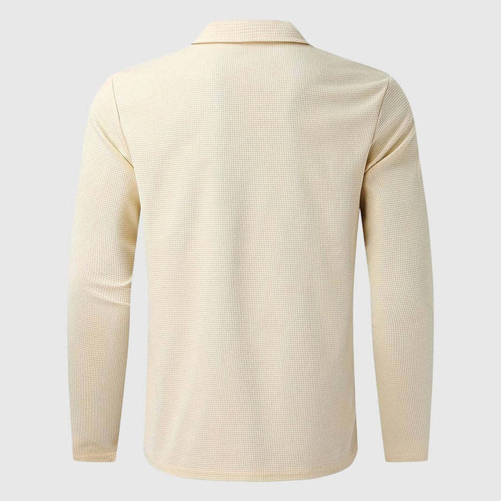 Archie | Men's Waffle Knit Full-Zip Bomber Jacket Collared