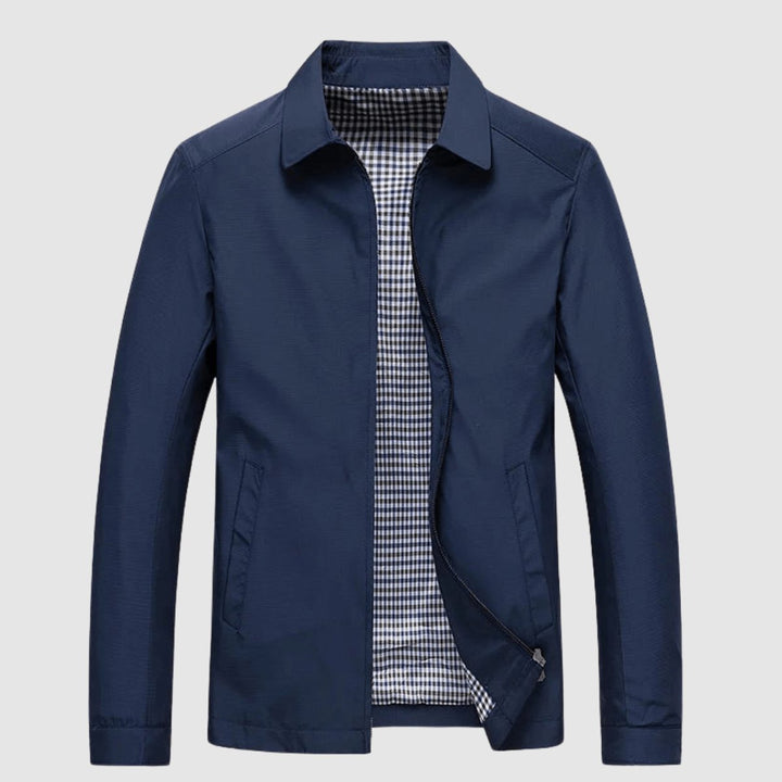 Oscar | Men's Water-Resistant Zip-Up Bomber Jacket Gingham Lined