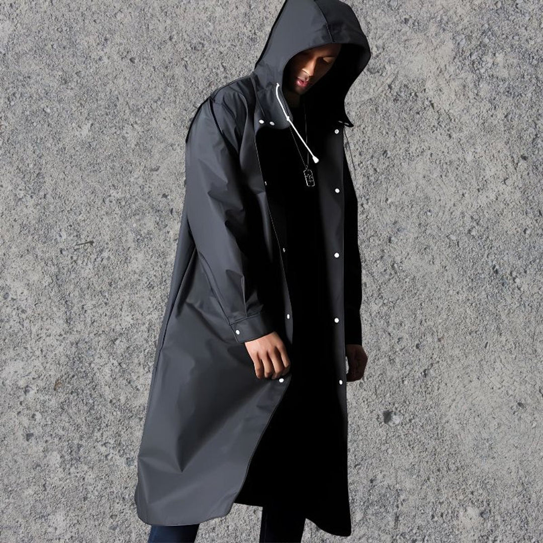 Oliver | Men's Waterproof Hooded Knee-Length Lightweight Raincoat Jacket
