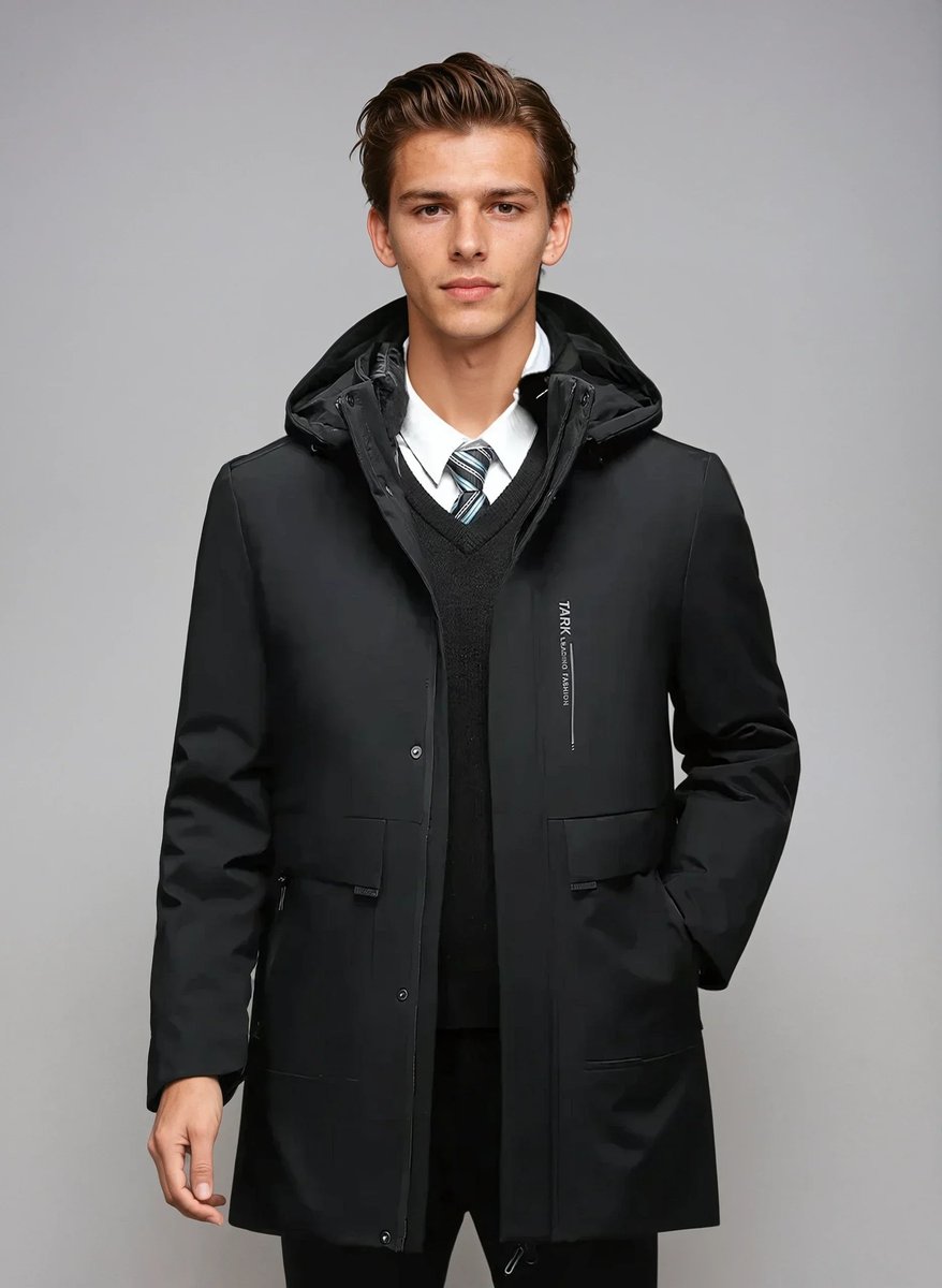 Theo | Men's Waterproof Hooded Parka Jacket Smart Casual Overcoat