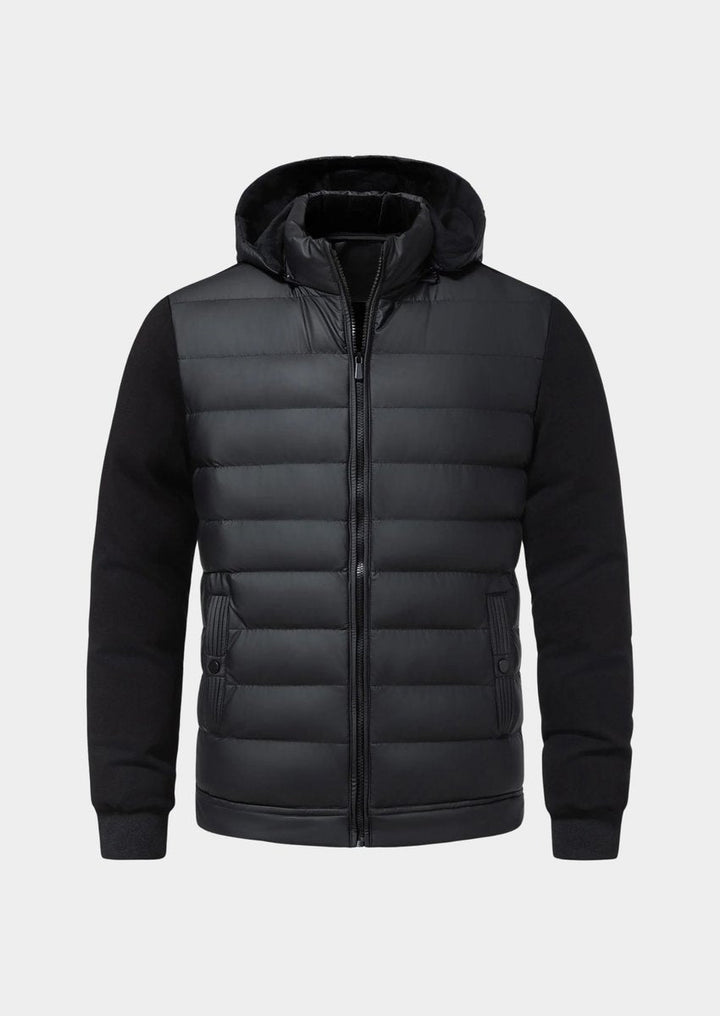 Oscar | Mens Waterproof Hybrid Down Hooded Puffer Bomber Jacket