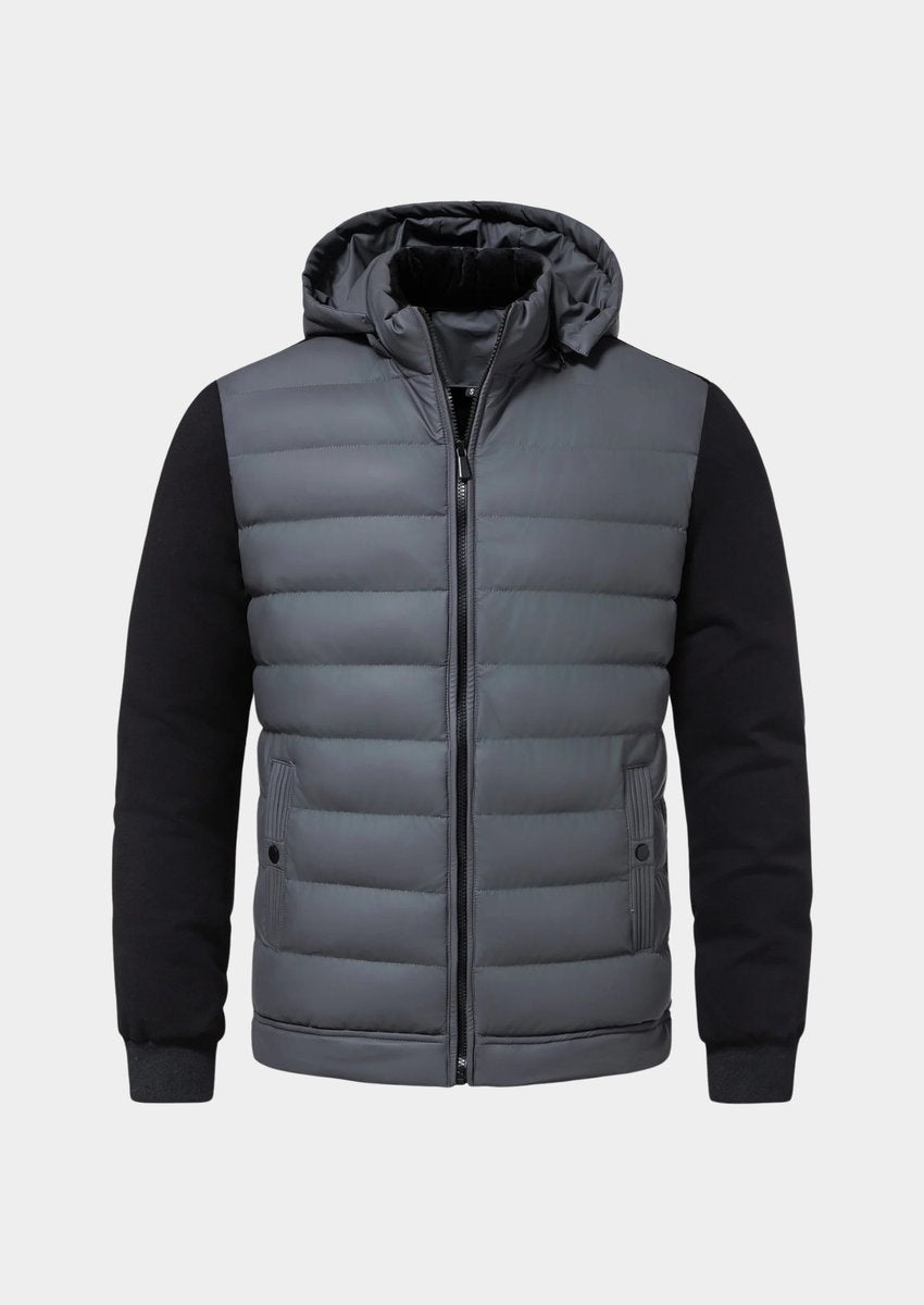 Oscar | Mens Waterproof Hybrid Down Hooded Puffer Bomber Jacket