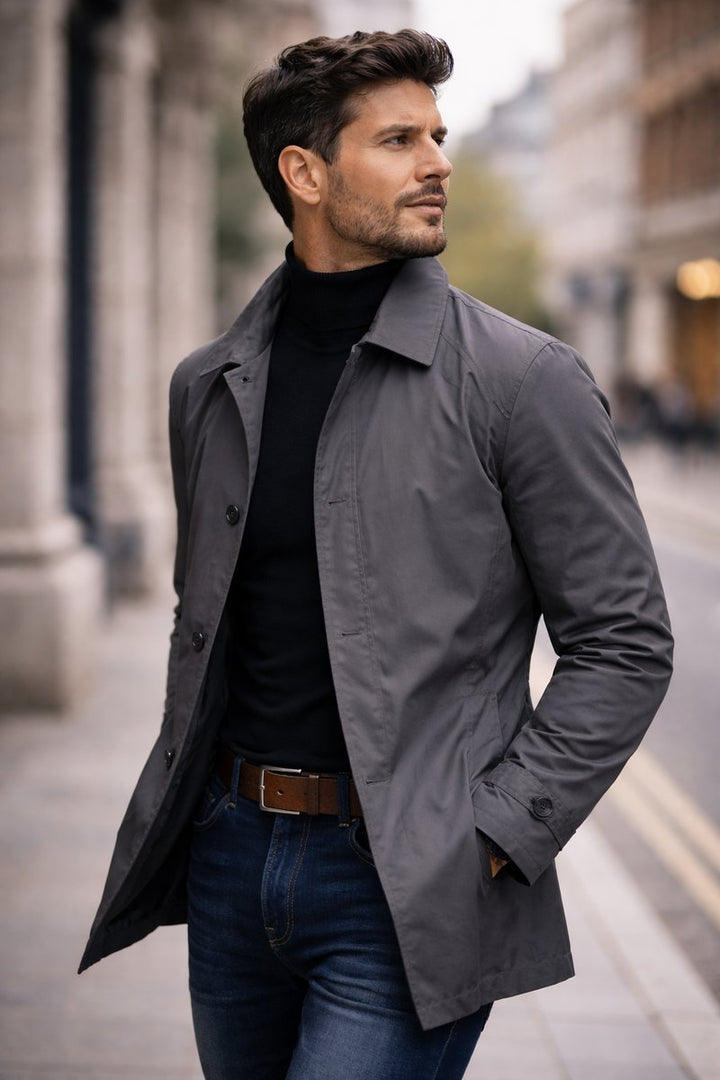 George | Men's Waterproof Relaxed-Fit Weather-Resistant Overcoat
