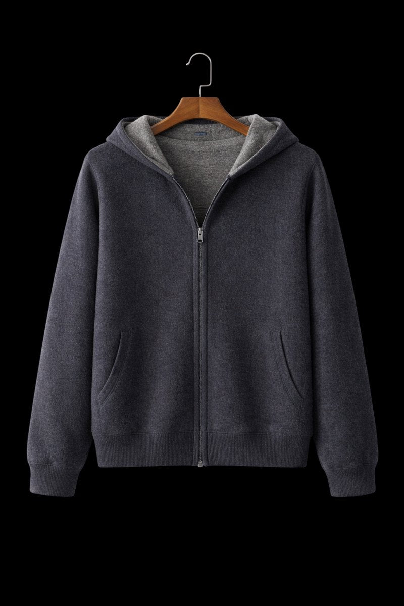 James | Men's Reversible Wool Zip Hoodie Fleece Lined
