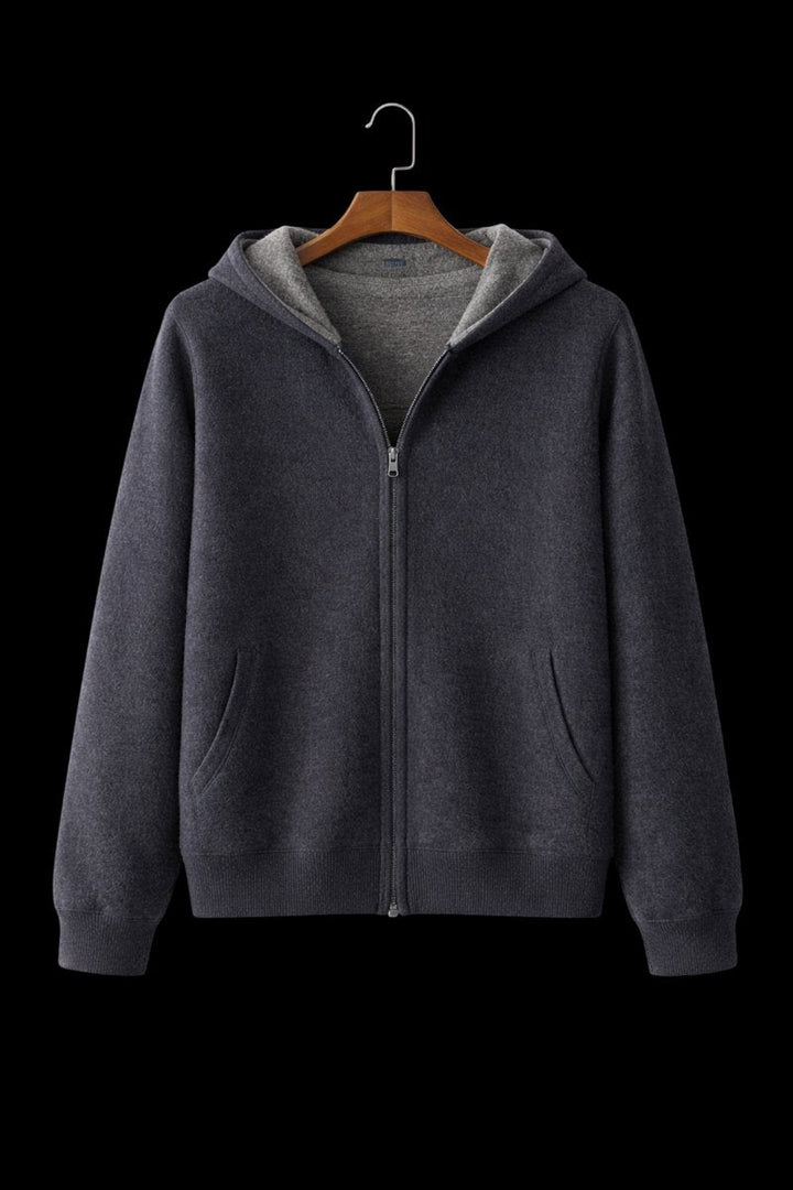 James | Men's Reversible Wool Zip Hoodie Fleece Lined