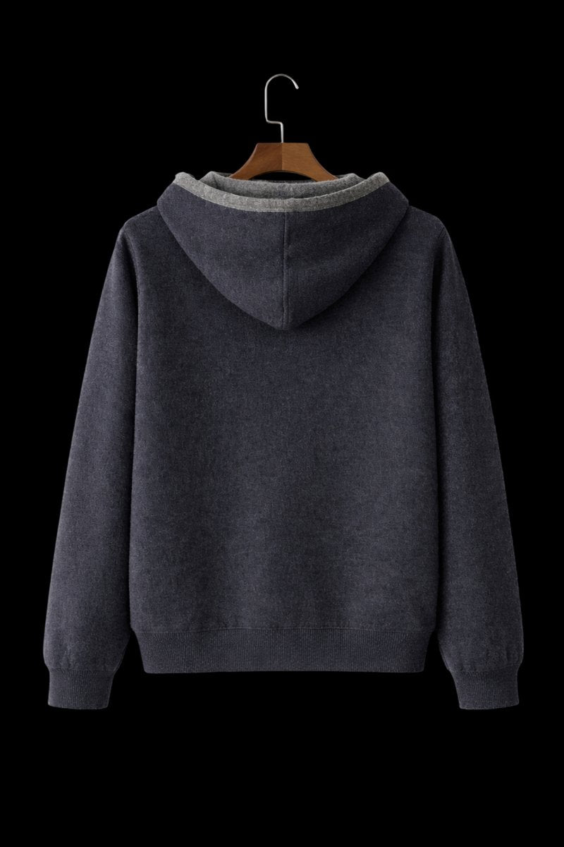 James | Men's Reversible Wool Zip Hoodie Fleece Lined