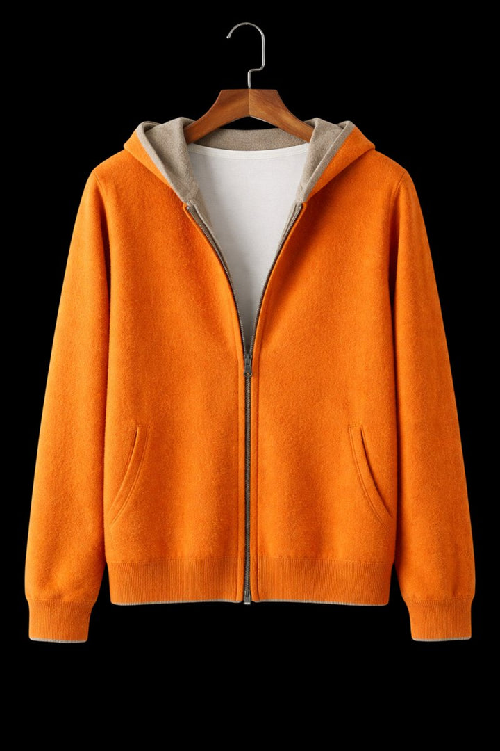 James | Men's Reversible Wool Zip Hoodie Fleece Lined
