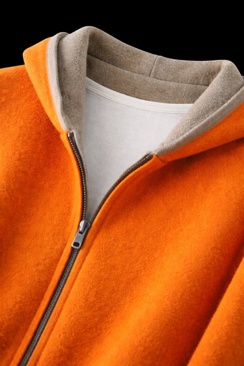 James | Men's Reversible Wool Zip Hoodie Fleece Lined