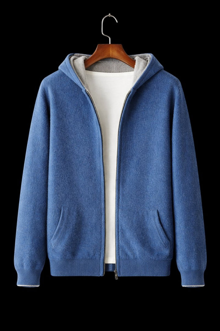 James | Men's Reversible Wool Zip Hoodie Fleece Lined