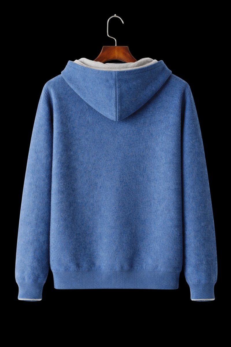 James | Men's Reversible Wool Zip Hoodie Fleece Lined