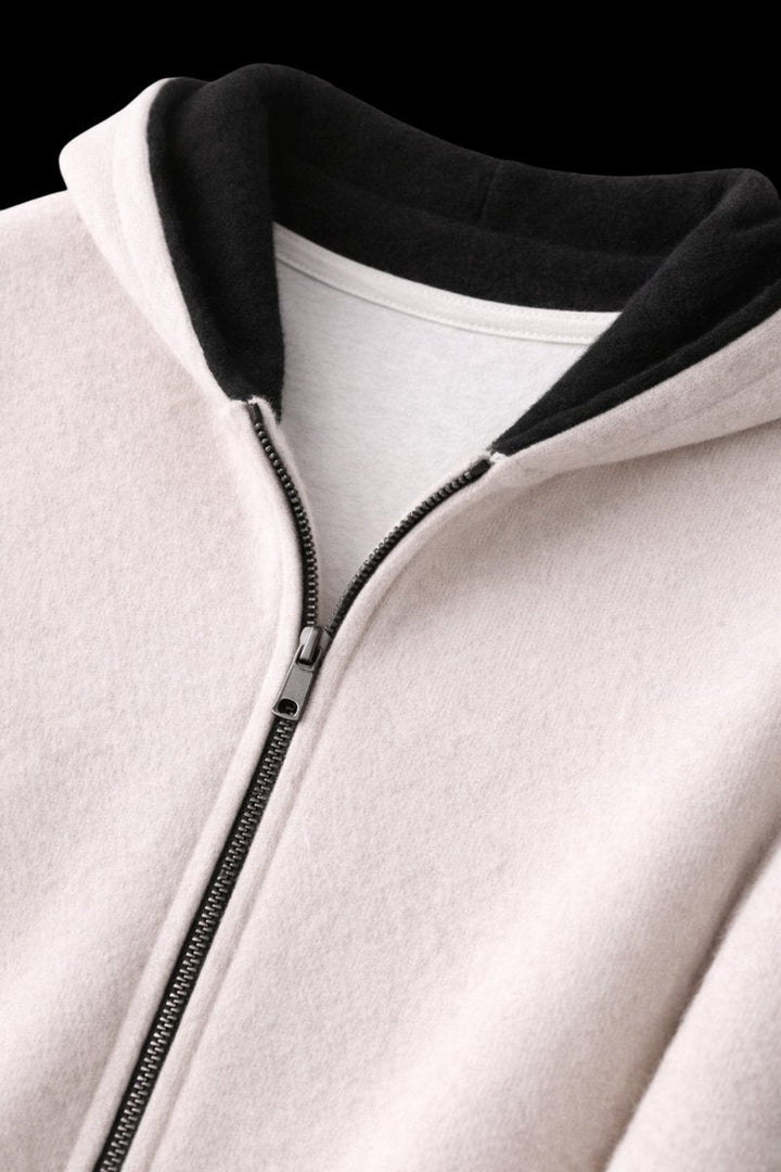 James | Men's Reversible Wool Zip Hoodie Fleece Lined