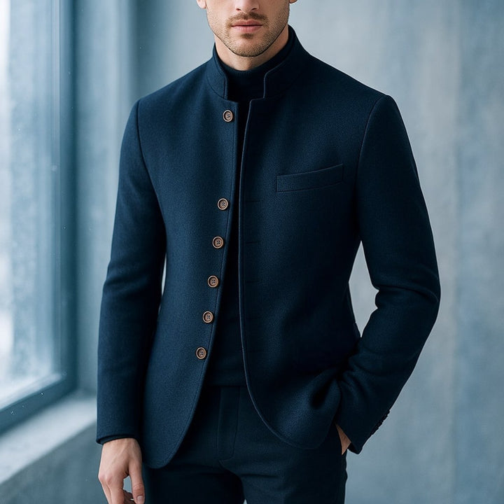 Alfie | Men's Wool Stand-Collar Tailored Jacket Coat