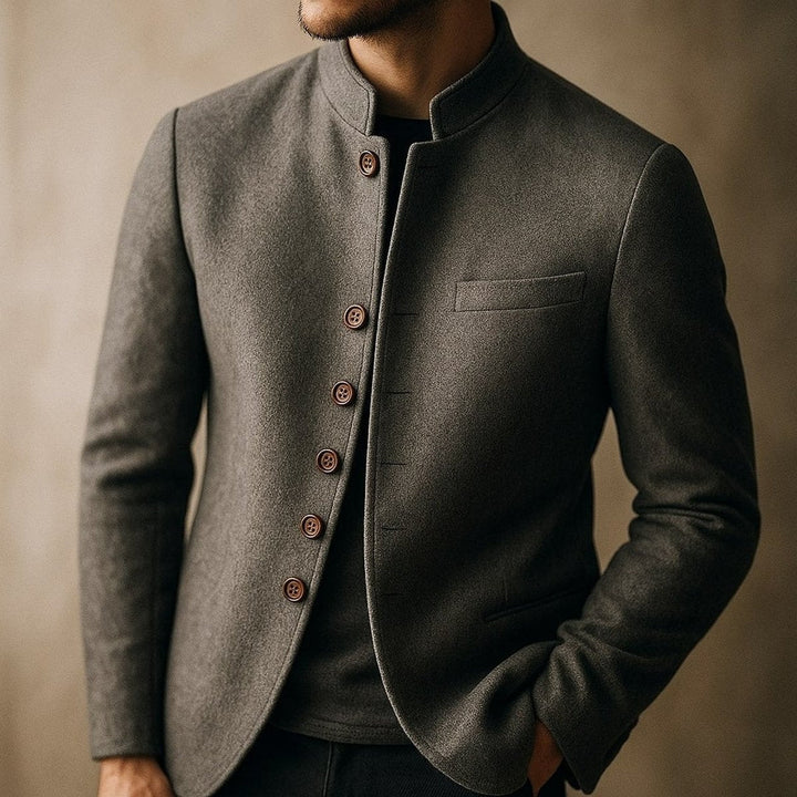 Alfie | Men's Wool Stand-Collar Tailored Jacket Coat
