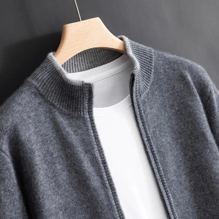 Oliver | Men's Zip Cardigan Knitted Jumper Soft Ribbed Collar Knitwear