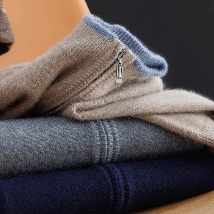 Oliver | Men's Zip Cardigan Knitted Jumper Soft Ribbed Collar Knitwear