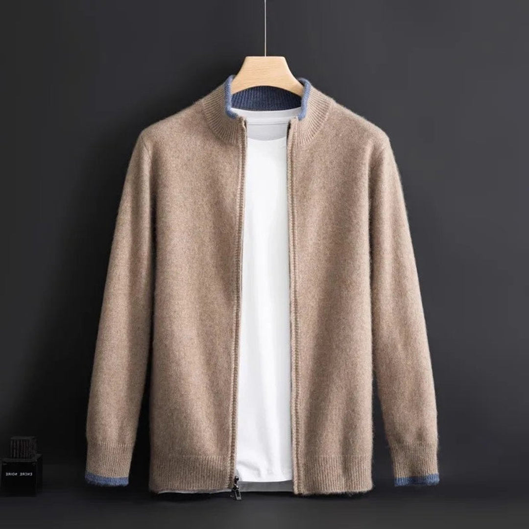 Oliver | Men's Zip Cardigan Knitted Jumper Soft Ribbed Collar Knitwear
