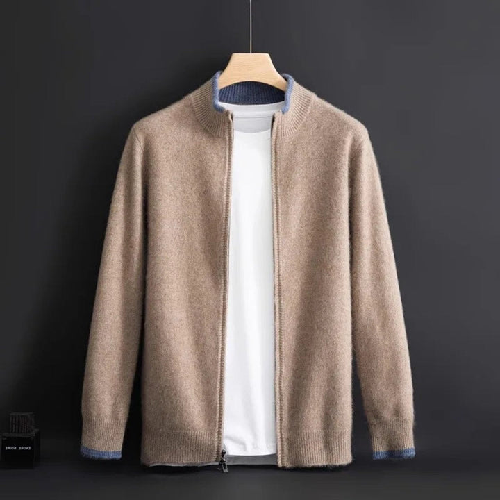 Oliver | Men's Zip Cardigan Knitted Jumper Soft Ribbed Collar Knitwear