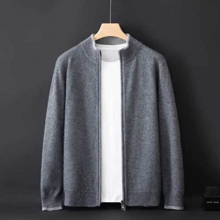 Oliver | Men's Zip Cardigan Knitted Jumper Soft Ribbed Collar Knitwear