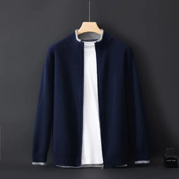 Oliver | Men's Zip Cardigan Knitted Jumper Soft Ribbed Collar Knitwear