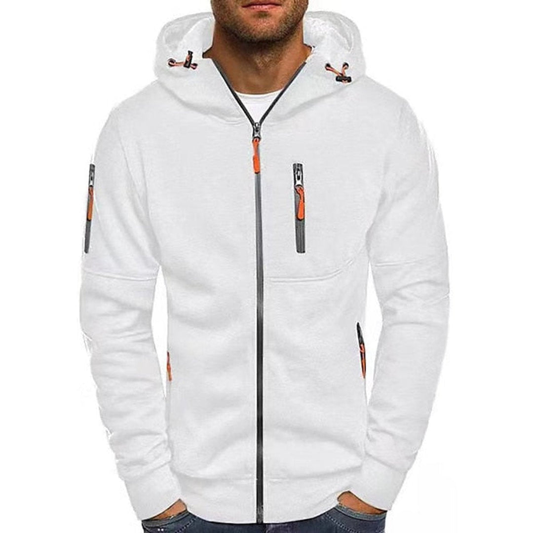 Theo | Men's Fleece Zip Hoodie Drawstring Hood Multi-Pocket