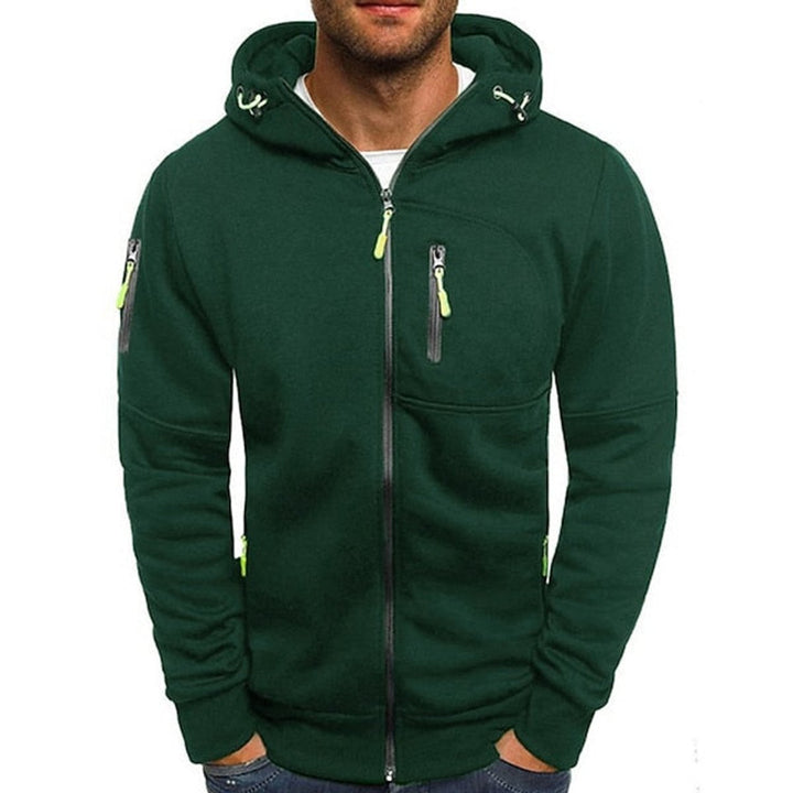 Theo | Men's Fleece Zip Hoodie Drawstring Hood Multi-Pocket