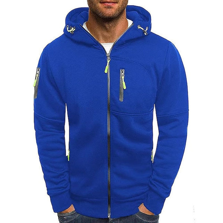 Theo | Men's Fleece Zip Hoodie Drawstring Hood Multi-Pocket
