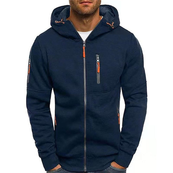 Theo | Men's Fleece Zip Hoodie Drawstring Hood Multi-Pocket