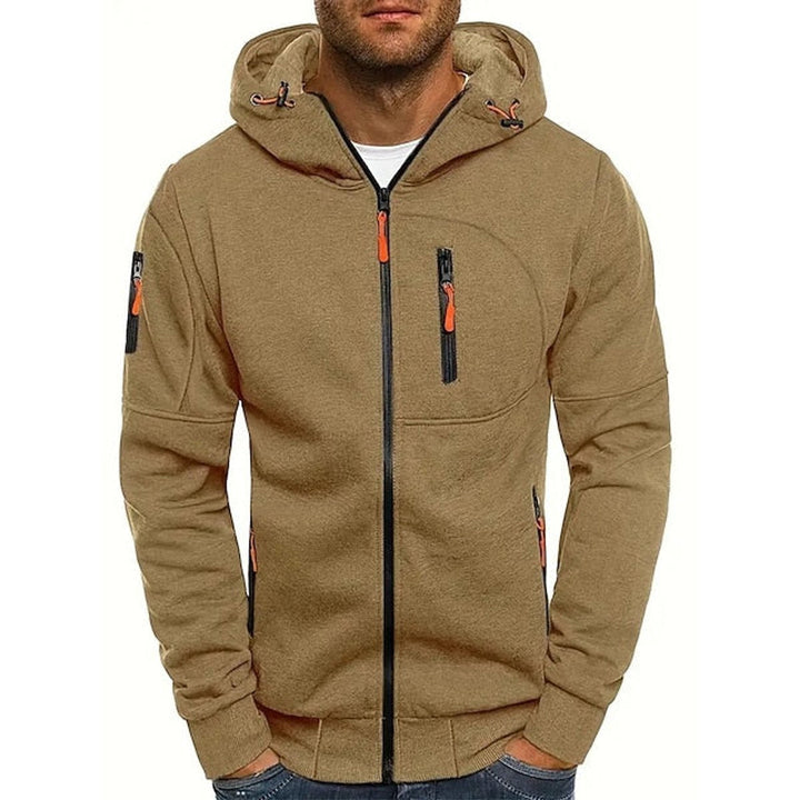 Theo | Men's Fleece Zip Hoodie Drawstring Hood Multi-Pocket