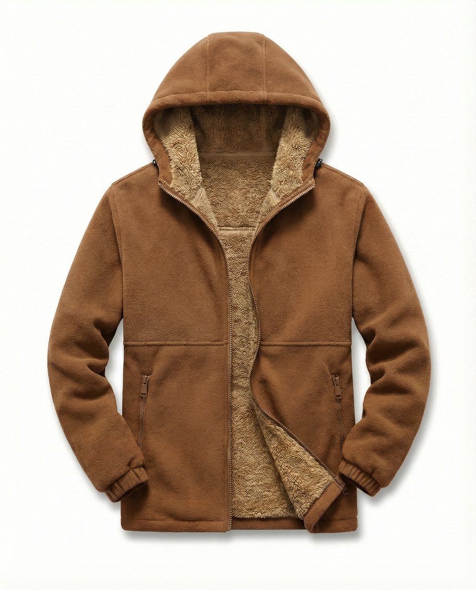 William | Men's Lambswool Zip Hoodie Pile-Lined Full Zip